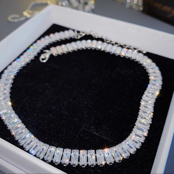 White gold plated tennis choker - Picture 4 of 4